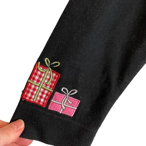 Vintage Christmas snowman gifts knit collared zip front cardigan sweater - Picture 6 of 10